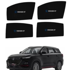 Changan Oshan X7 custom fit premium side window mesh sunshades with printed Oshan X7 logo branding