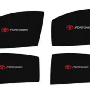 Toyota Fortuner 2014 to 2021 model custom fit premium side window heat shielding mesh sunshades with printed Fortuner logo