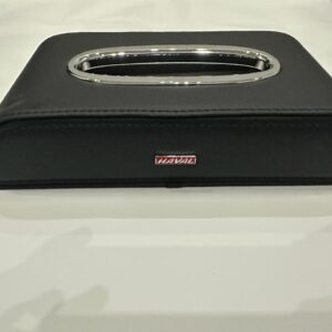 Premium black leather Haval tissue box holder for SUV dashboard and luxury interior styling Pakistan