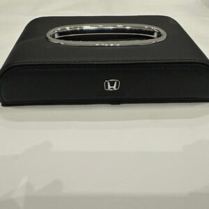 Premium black leather Honda tissue box holder for car dashboard and interior styling Pakistan.