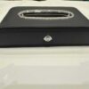 Premium black leather Nissan tissue box holder for car dashboard and interior styling Pakistan.