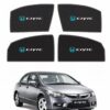 Custom fit Honda Civic Reborn side window magnetic sunshade featuring a bold red Honda insignia and white Civic logo branding, tailored for 2006 to 2012 models.