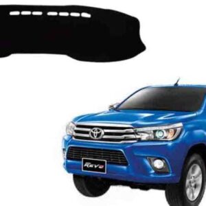 Premium quality non-slip black carpet dashboard mat for Toyota Hilux Revo in Pakistan, custom-fit heat resistant car dashboard protector.