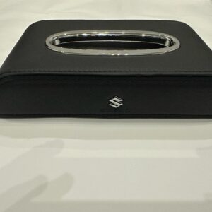 Premium black leather Suzuki tissue box holder for car dashboard and interior modification Pakistan.