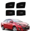 Premium Toyota Yaris custom fit magnetic side window sunshades with printed Yaris logo for 2020 to 2024 models.
