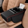 High quality universal car seat gap filler cushion organizer with cup holder and tissue box