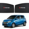 Suzuki Cultus custom fit car side window sunshades with printed Cultus logo branding
