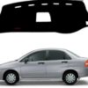 Premium black custom-fit heat-resistant dashboard mat installed perfectly on a Suzuki Liana dashboard.
