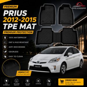 Toyota Prius 2012-2015 TPE Floor Mats custom fit waterproof all weather car mats in Pakistan